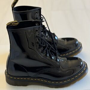 Dr. Martens black patent leather boots